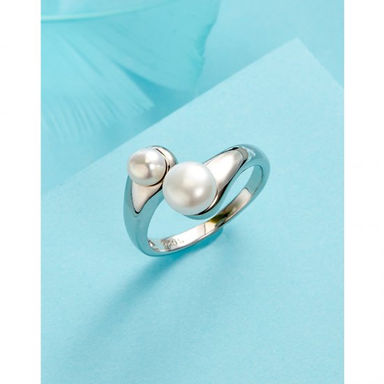 Pearl Free Size Sterling Silver Rings - Click Image to Close